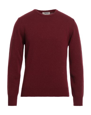Tsd12 Man Sweater Burgundy Size 3xl Lambswool, Polyamide In Red