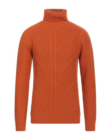 Shop Daniele Alessandrini Homme Man Turtleneck Orange Size 38 Acrylic, Wool, Alpaca Wool