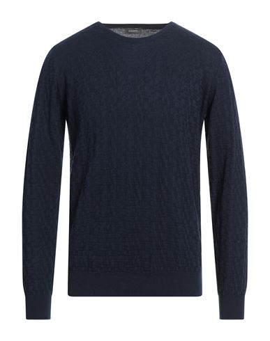 Shop Rossopuro Man Sweater Navy Blue Size 4 Cotton
