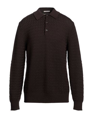 Circolo 1901 Man Sweater Dark Brown Size Xl Virgin Wool