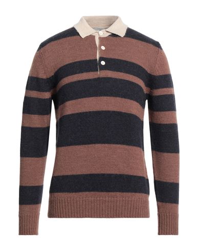 Circolo 1901 Man Sweater Brown Size Xl Alpaca Wool, Ecological Wool