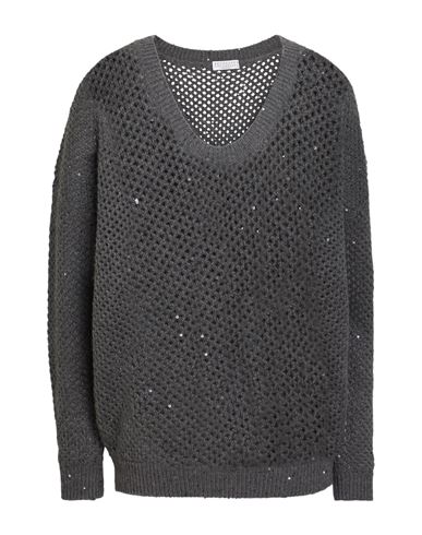 Brunello Cucinelli Woman Sweater Grey Size Xxl Cashmere, Polyamide