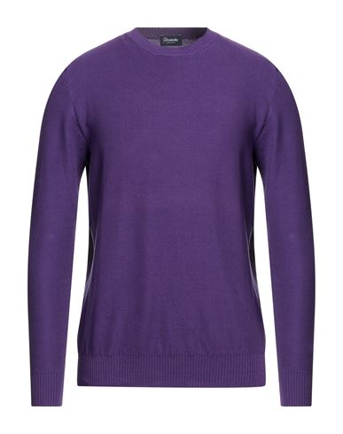 Drumohr Man Sweater Dark Purple Size 40 Cotton