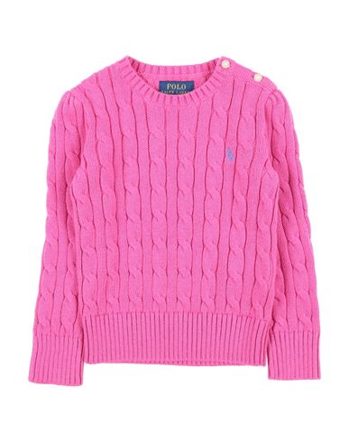 Shop Polo Ralph Lauren Cable Cn-sweater-pullover Toddler Girl Sweater Magenta Size 5 Cotton