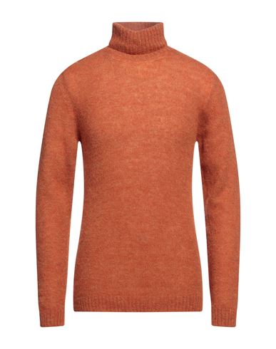 Irish Crone Man Turtleneck Orange Size Xl Virgin Wool, Polyester, Polyamide, Acrylic
