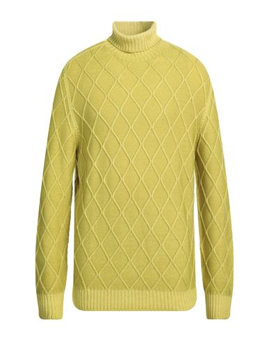 H953 Man Turtleneck Acid Green Size 42 Merino Wool