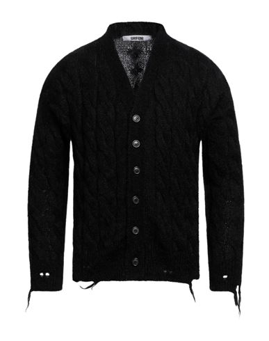 Mauro Grifoni Grifoni Man Cardigan Black Size 40 Polyamide, Alpaca Wool, Mohair Wool