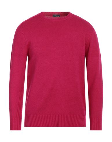 Rossopuro Man Sweater Fuchsia Size 4 Wool, Cashmere In Pink