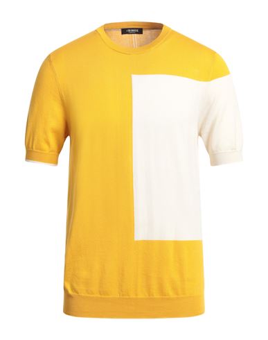 +39 Masq Man Sweater Ocher Size L Cotton In Yellow