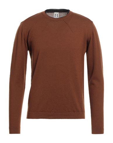 Molo Eleven Man Sweater Tan Size L Merino Wool In Brown