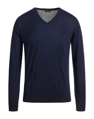 Shop Rossopuro Man Sweater Navy Blue Size 4 Cotton