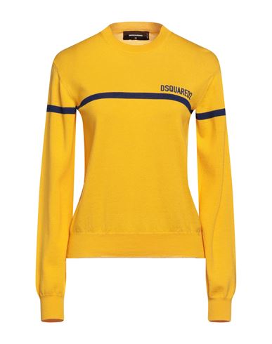 Dsquared2 Woman Sweater Yellow Size Xl Virgin Wool