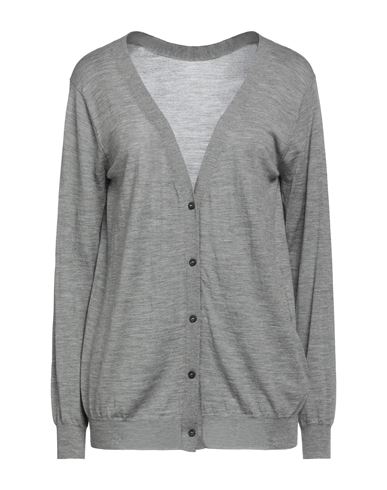 Prada Woman Cardigan Light Grey Size 6 Virgin Wool