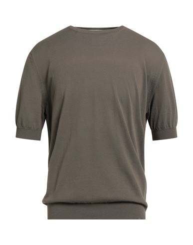 Filippo De Laurentiis Man Sweater Khaki Size 46 Cotton In Gray