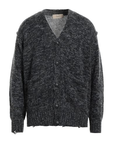 Maison Flaneur Maison Flâneur Man Cardigan Lead Size 38 Wool, Cashmere, Acrylic, Mohair Wool, Polyamide In Grey