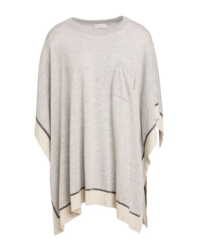 Brunello Cucinelli Woman Sweater Light Grey Size Xl Cashmere, Silk, Brass, Polyamide, Polyester