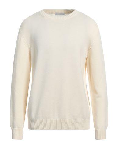 Shop Diktat Man Sweater Ivory Size L Merino Wool In White