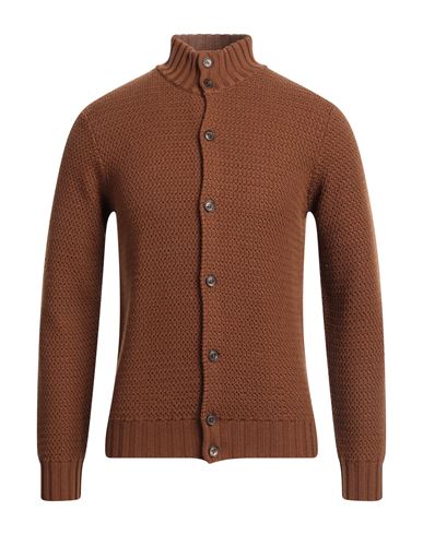 Ferrante Man Cardigan Tan Size 42 Merino Wool In Brown