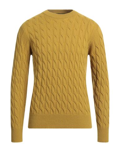 +39 Masq Man Sweater Mustard Size 46 Wool In Yellow
