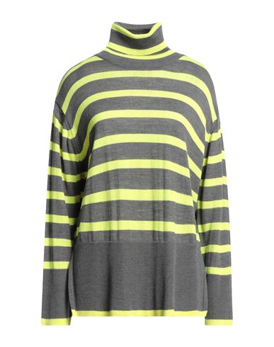 B.yu B. Yu Woman Turtleneck Charcoal Size S Merino Wool, Acrylic In Gray