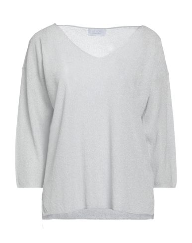Be You By Geraldine Alasio Woman Sweater Silver Size M Viscose, Polyamide, Polyester