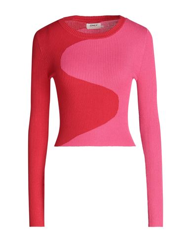 Only Woman Sweater Fuchsia Size M Viscose, Nylon In Pink