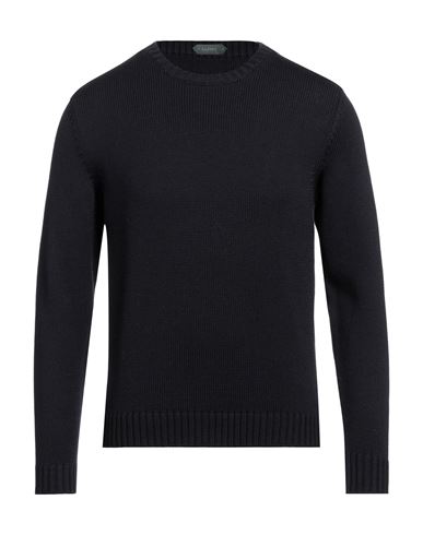 Zanone Man Sweater Midnight Blue Size 38 Virgin Wool