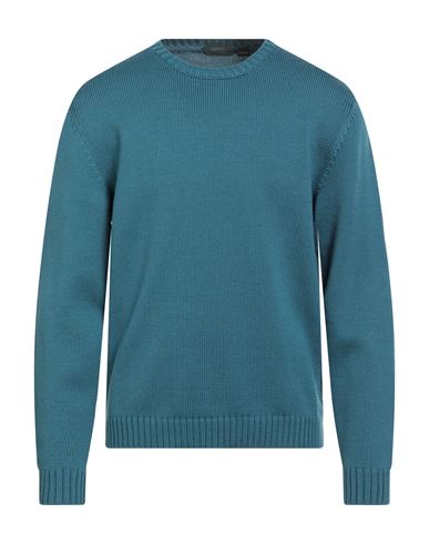 Zanone By Slowear Man Sweater Deep Teal Size 46 Virgin Wool In Green