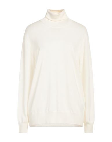 Jil Sander Woman Turtleneck Ivory Size 8 Wool In White