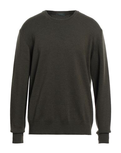 Zanone Man Sweater Military Green Size 44 Virgin Wool In Green