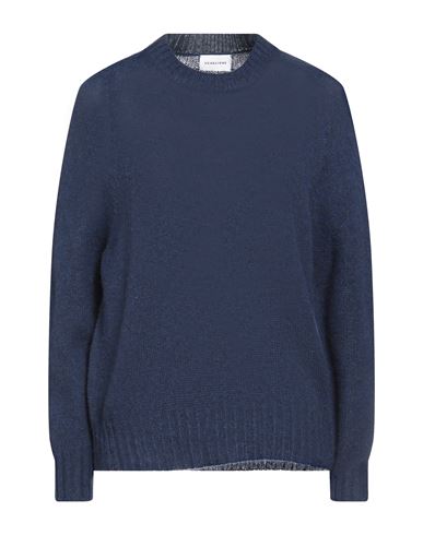 Scaglione Woman Sweater Navy Blue Size L Merino Wool