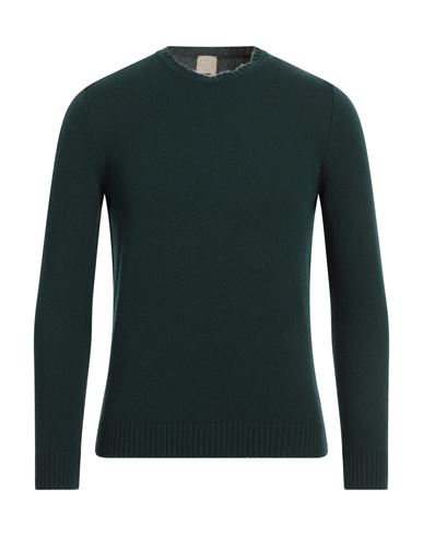 H953 Man Sweater Dark Green Size 38 Wool