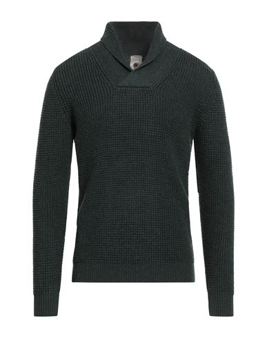 H953 Man Sweater Dark Green Size 44 Merino Wool In Black
