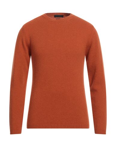 Daniele Fiesoli Man Sweater Rust Size L Merino Wool In Red