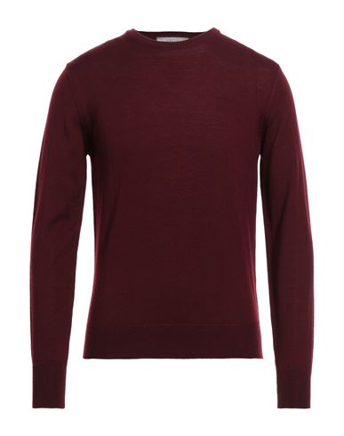 Vneck Man Sweater Burgundy Size 50 Merino Wool In Red