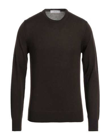 Vneck Man Sweater Dark Brown Size 44 Merino Wool