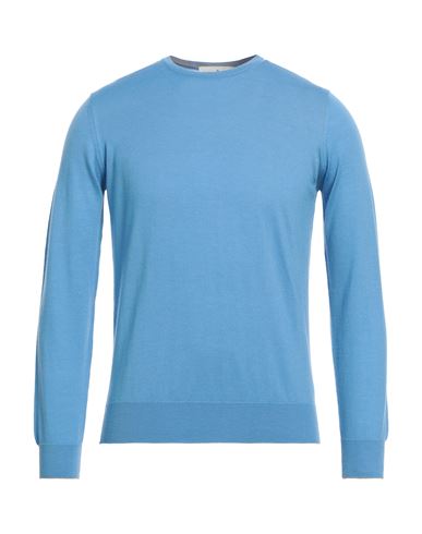 Shop Della Ciana Man Sweater Sky Blue Size 46 Merino Wool