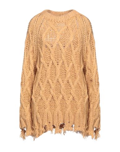 Jucca Woman Sweater Camel Size M Mohair Wool, Wool, Polyester In Beige