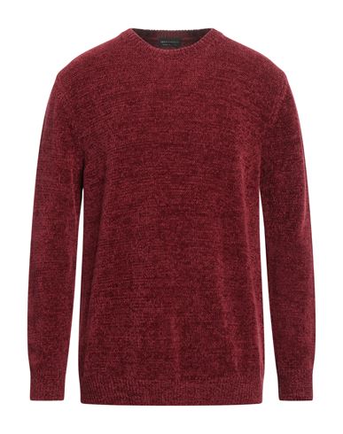 Luca Bertelli Man Sweater Burgundy Size M Acrylic, Viscose In Red