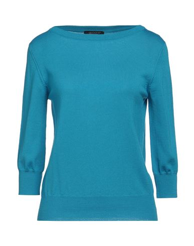 Aragona Woman Sweater Azure Size 10 Merino Wool In Blue