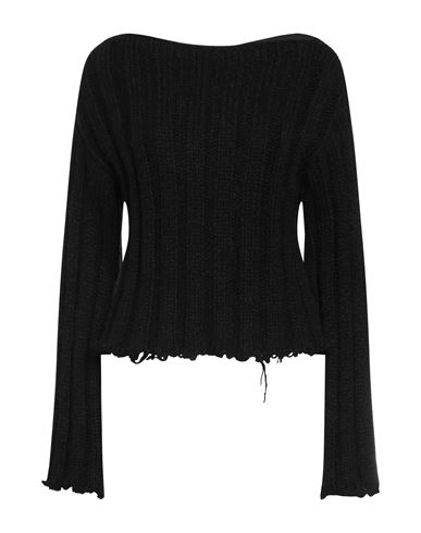 Tessa . Woman Sweater Black Size L Mohair Wool, Wool, Polyester