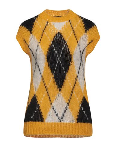 Tessa . Woman Sweater Ocher Size L Mohair Wool, Polyamide, Wool In Yellow