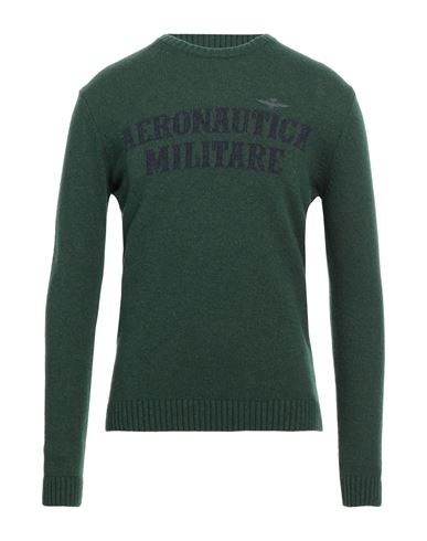 Aeronautica Militare Man Sweater Green Size Xxl Wool, Polyamide
