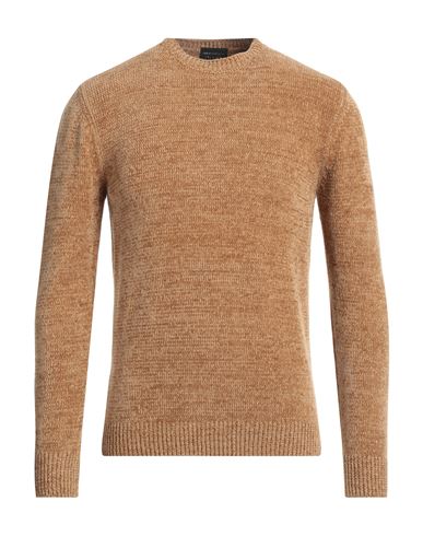 Luca Bertelli Man Sweater Camel Size L Acrylic, Viscose In Beige