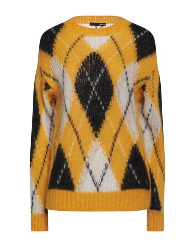 Tessa . Woman Sweater Ocher Size L Mohair Wool, Polyamide, Wool In Yellow