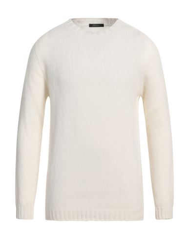 Aragona Man Sweater Cream Size 40 Wool, Cashmere In White