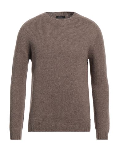 Aragona Man Sweater Khaki Size 38 Wool, Cashmere In Brown