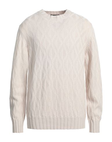 Alpha Studio Man Sweater Cream Size 42 Wool In White