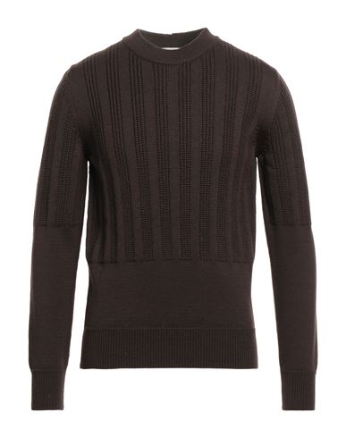 Shop Paolo Pecora Man Sweater Dark Brown Size M Virgin Wool