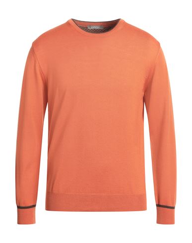 Shop Andrea Fenzi Man Sweater Orange Size 42 Merino Wool